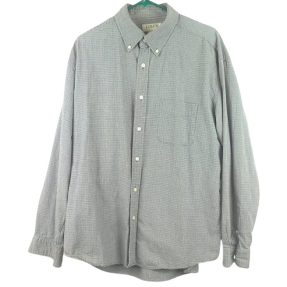 J.Crew Button Front Shirt Long Sleeve Green Blue L - Picture 1 of 6